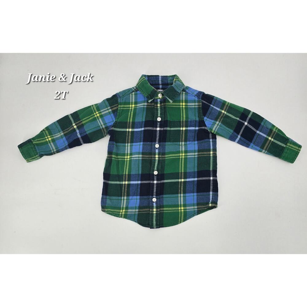Janie‎ & Jack Toddler Plaid Button-Front Flannel Shirt